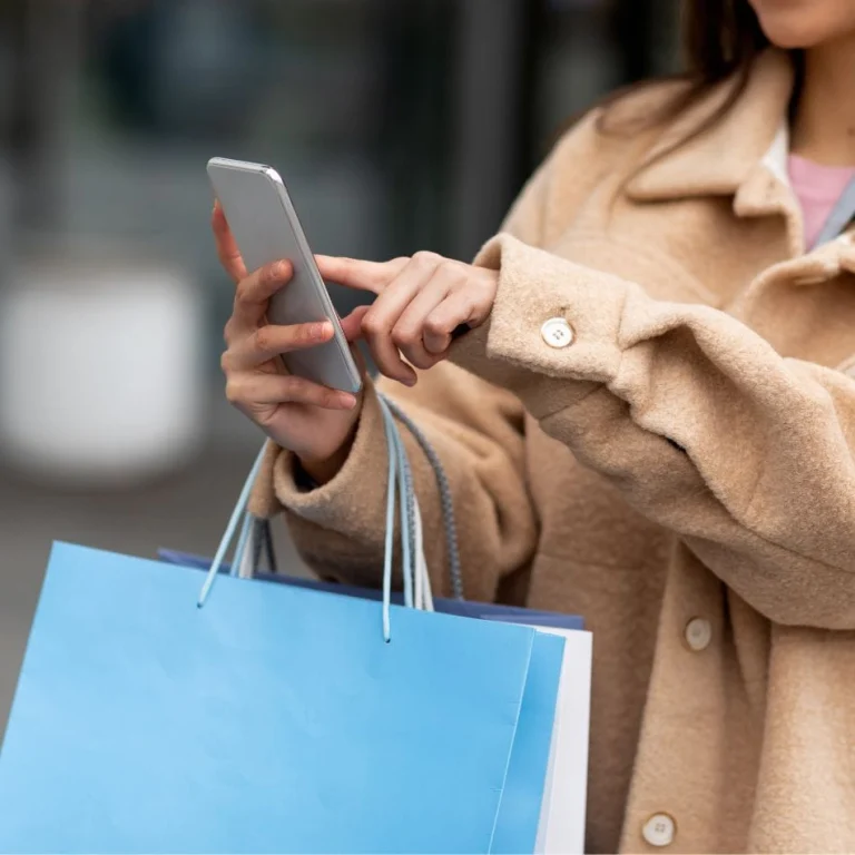Online shopping on a mobile phone