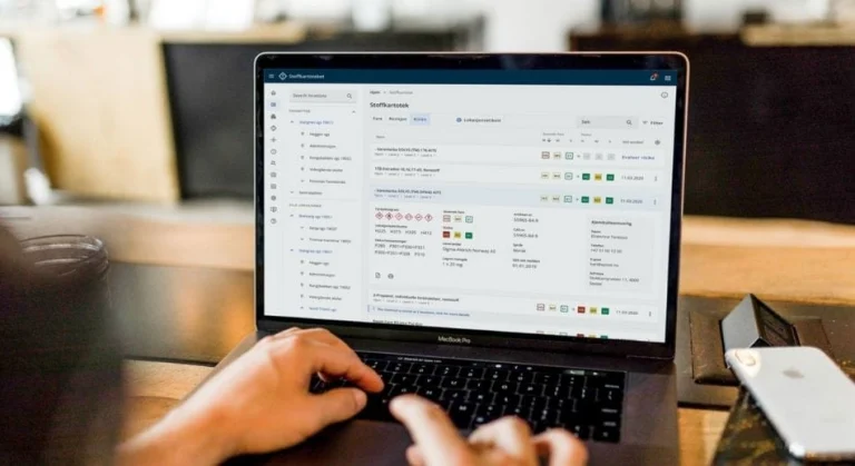Risk assessment in Workplace Safety on a laptop