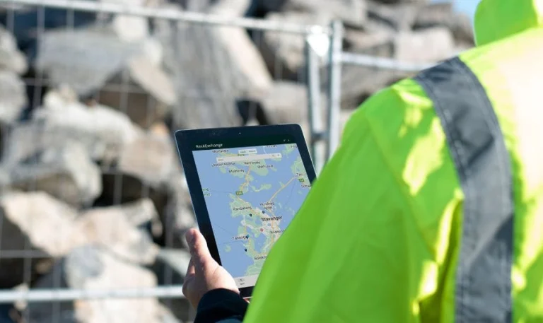 Registrering av masser på anlegg med nettbrett i RockExchange